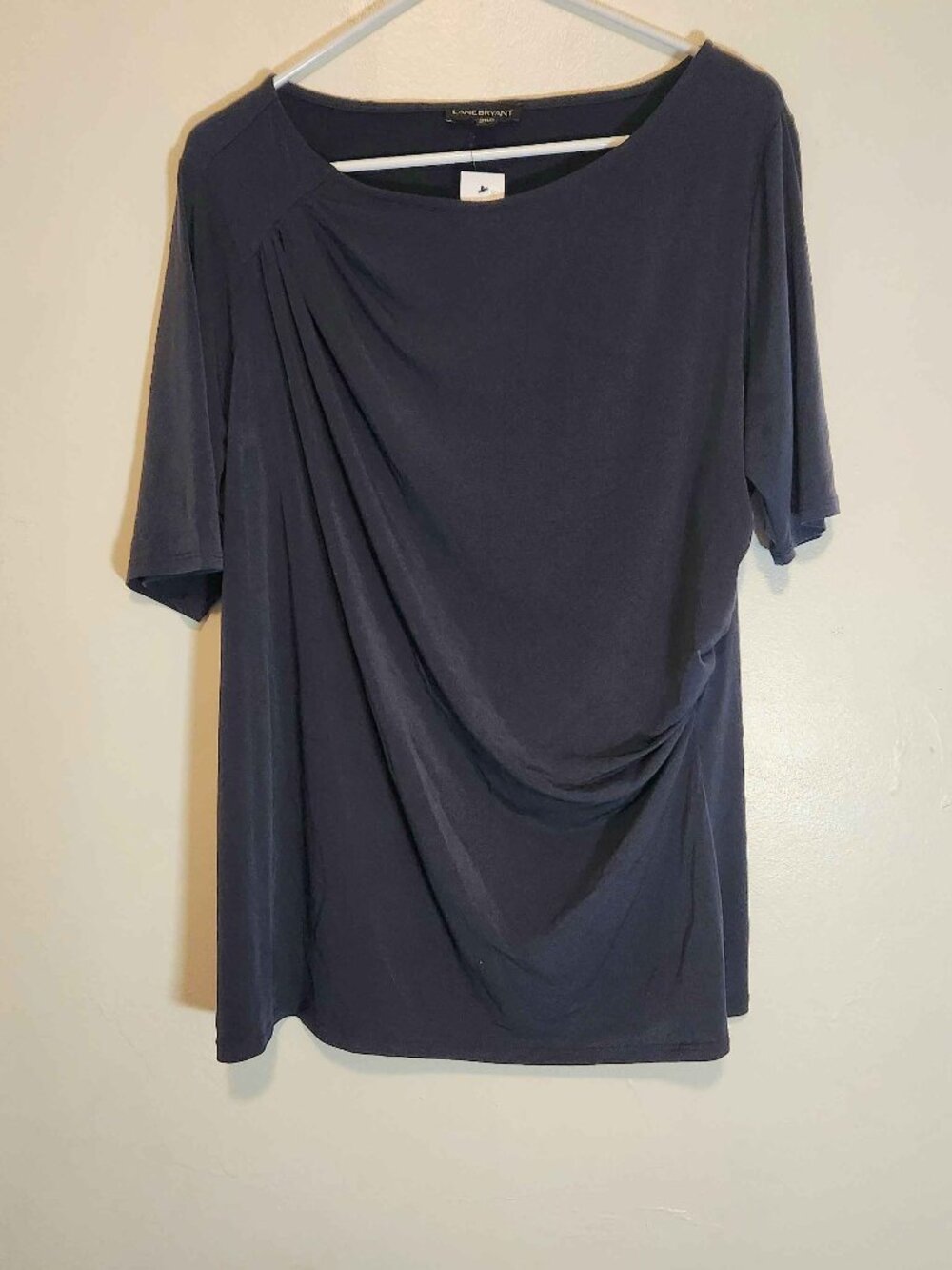 NWT Lane Bryant  Draped Neck Top Short Sleeve Tee Shirt